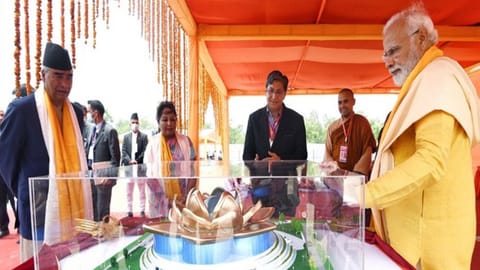 Prime Minister Narendra Modi at  Uttar Pradesh to celebrate Abhidhamma Day
