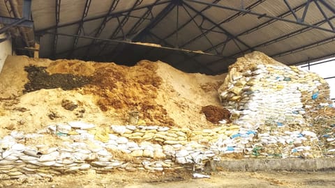 A pile up of salt sludge in Tirupur from the dyeing units there