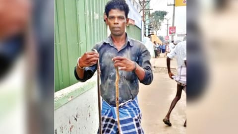 Man with the snakes