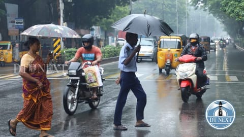 Light to moderate rain accompanied by thunderstorms is likely to occur in  Chennai.