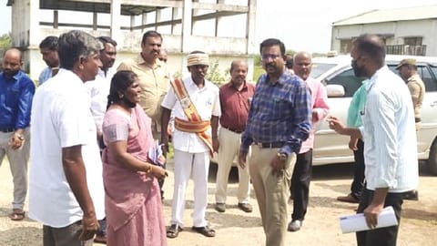 Collector Dinesh Ponraj Oliver inspecting the Coconut Commercial Complex at Pattukkottai in Thanjavur on Tuesday.