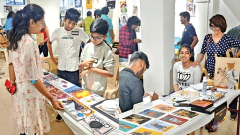 Attendees at the recent pop-up