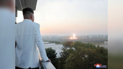 North Korea's leader Kim Jong Un oversees a missile launch in North Korea