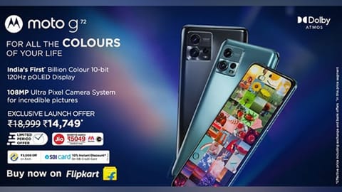 The disruptive moto g72 goes on sale today at just Rs. 14,749 exclusively on Flipkart