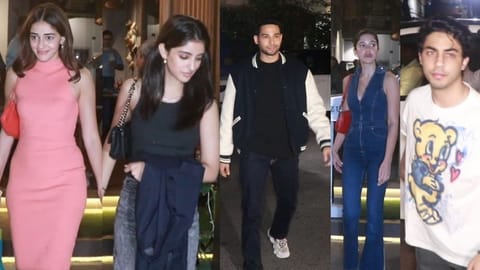 (L) Ananya Panday, Navya Naveli, Siddhant Chaturvedi,  Shanaya Kapoor and Aryan Khan