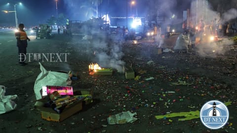 Firecrackers waste