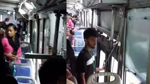 The bus with a leaky roof