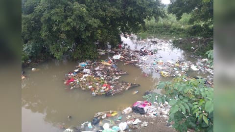 Garbage near water channels and lakes
