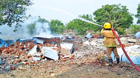 The explosion tore up the bodies of victims and charred pieces were found lying at the accident site