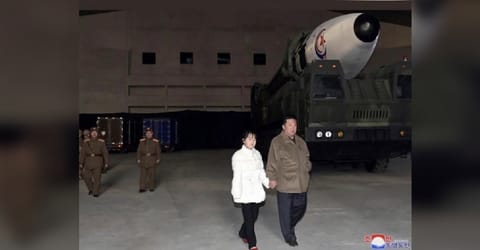 North Korean leader Kim Jong Un with his daughter