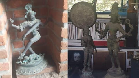 Three antique artifacts from a German couple in Auroville.