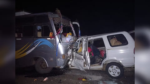 Car collided with bus