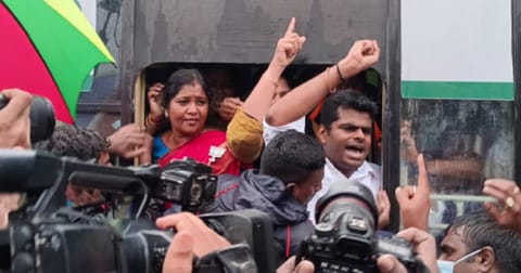 Annamalai arrested for staging protest at Valluvar Kottam