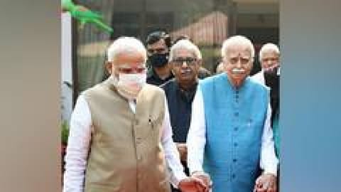 Veteran BJP leader LK Advani and  Prime Minister Narendra Modi's