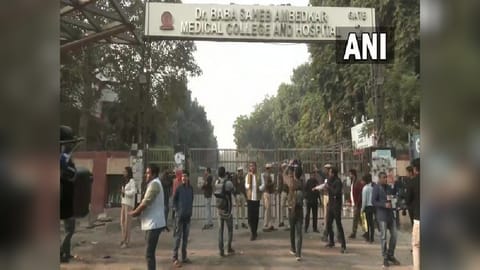 Outside the Rohini Hospital where Aaftab was taken for a narco test