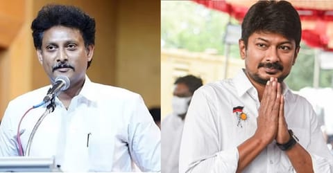 (L-R): Anbil Mahesh Poyyamozhi ;  Udhayanidhi Stalin