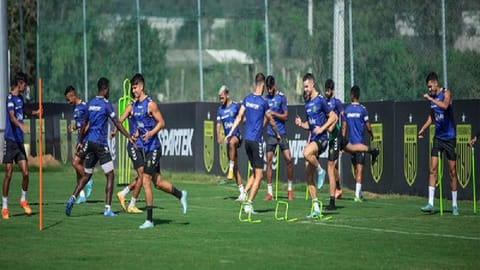 Hyderabad FC during practice