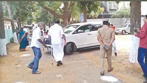 Screengrab of RS MP MM Abdulla leaving in Pudukkottai on Thursday
