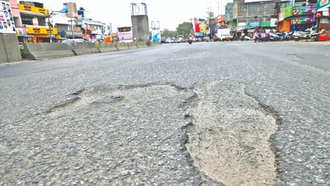 Roads filled with potholes
