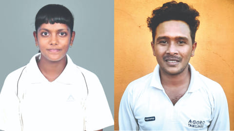 (L) Anritha; Mathan Khumar(R)