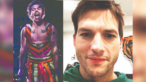 (L) Harry Styles; Ashton Kutcher(R)