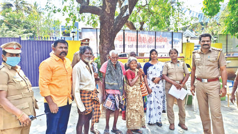 City police here rescued 55 people who were wandering in the streets and lodged them in homes