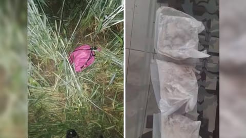 During the search, BSF recovered 3 packets suspected to be heroin from a farming field