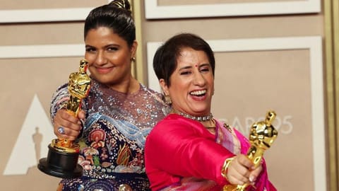 Guneet Monga with Kartiki Gonsalves
