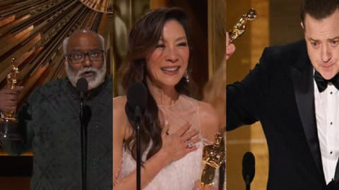 (Left to Right) MM Keeravani; Michelle Yeoh; Brendan Fraser