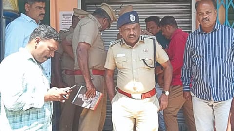 DIG MS Muthusamy at the site of a burgled ATM