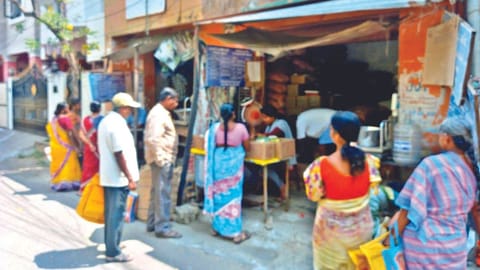 Ration shop in Dhandeeswaram Nagar, which has seen relocation three times