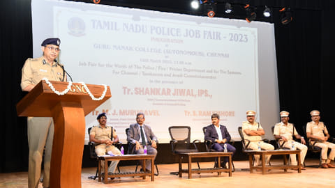 Commissioner of Police, Chennai City, Shankar Jiwal on Saturday inaugurated a job fair for wards of policemen