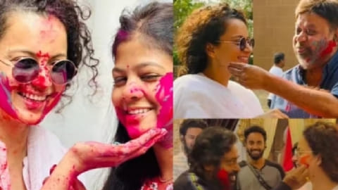 Kangana Ranaut celebrates Holi on the sets of ?Chandramukhi 2?