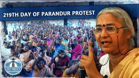 Medha Patkar joins on 219th day of Parandur protest