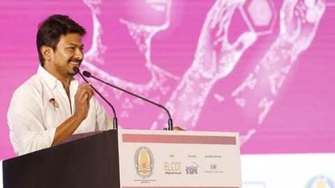State Sports Minister Udhayanidhi Stalin speaking at the three-day Umagine conclave.