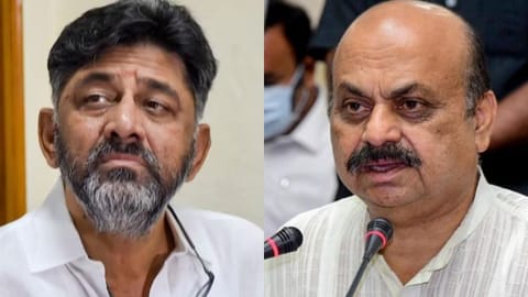 Karnataka Cong president D K Shivakumar; State CM Basavaraj Bommai