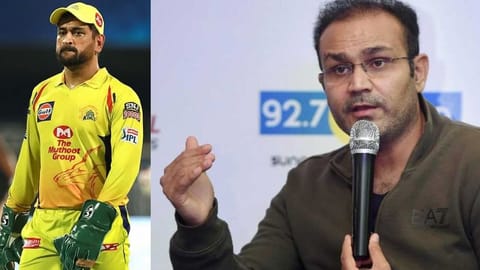 Indian team star cricketer MS Dhoni, Former India opener Virender Sehwag