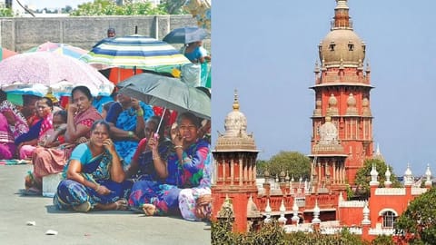 Nochikuppam fishermen protest (L); Madras High Court (R)