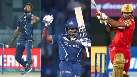 (From L to R) Hardik Pandya; Shubman Gill and Shikhar Dhawan