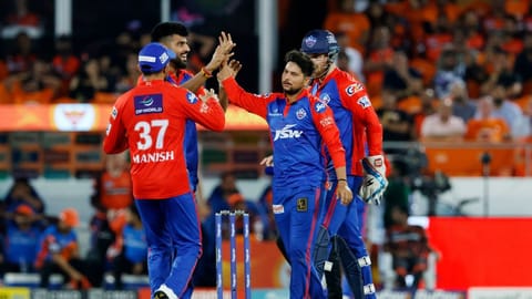 DC players celebrating the win.