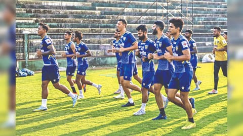 Chennaiyin FC players go through the paces