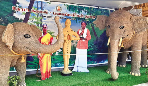 Spice models of Raghu and Bommi at spice show in Gudalur, Nilgiris