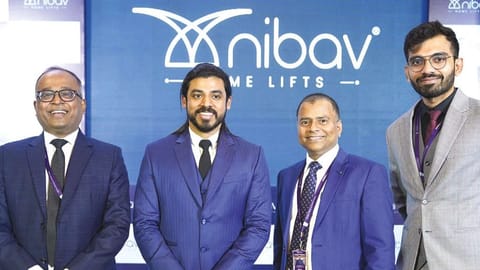 Vimal R Babu flanked by company?s senior officials