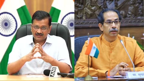 Delhi Chief Minister Arvind Kejriwal, Shiv Sena (UBT) leader Uddhav Thackeray