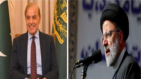 Pakistan Prime Minister Shehbaz Sharif (Left) and Iran President Ebrahim Raisi (Right)