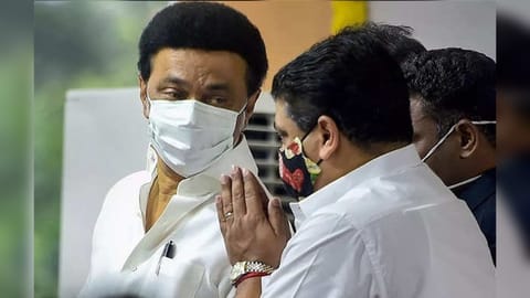 Chief Minister M K Stalin and Palanivel Thiaga Rajan