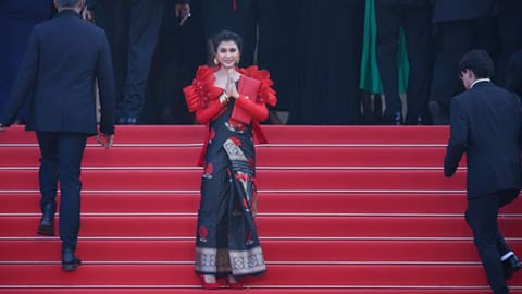 Aimee Baruah at the Cannes red carpet