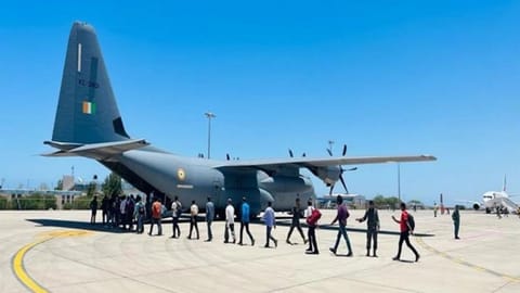 18th batch of Indians being carried from Port Sudan to Jeddah on Tuesday.