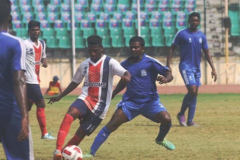 Customs? Maruthupandian gets past an ICF defender