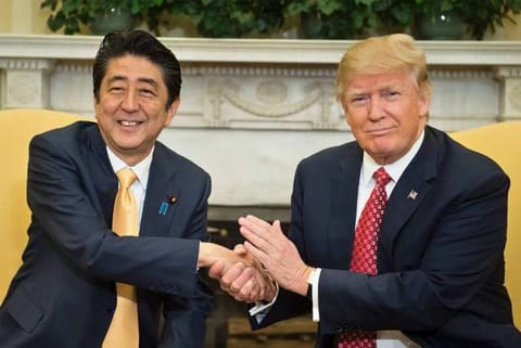 Japanese Prime Minister Shinzo Abe and US President Donald Trump